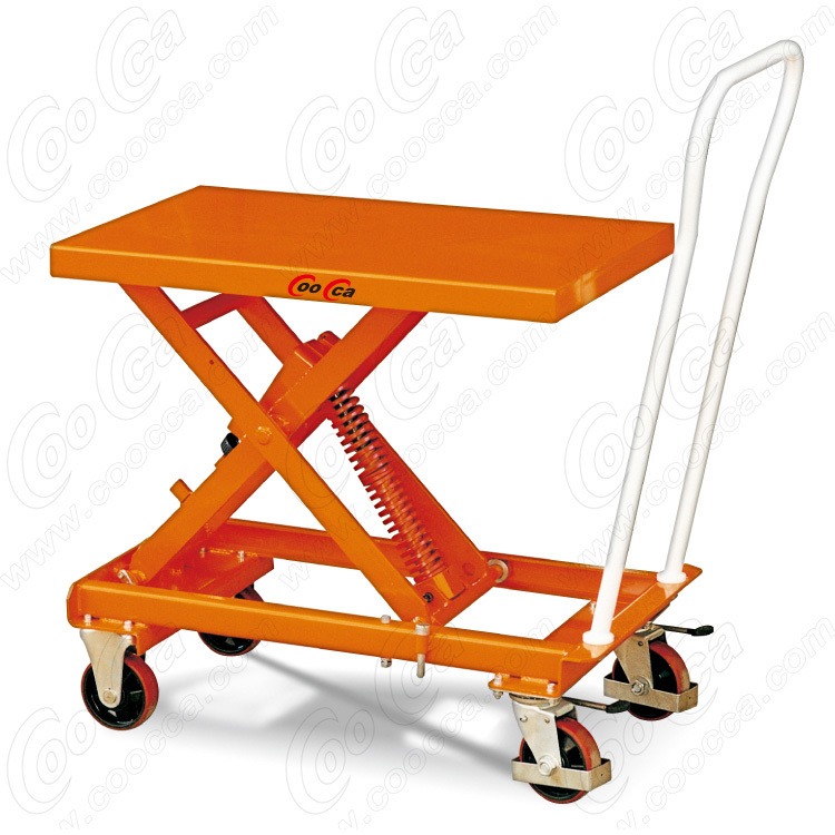 固佳COOCCA 弹簧平台车 弹簧升降车 移动式弹簧平台 升降平台车 弹簧升降平台车 移动式平台 移动升降台