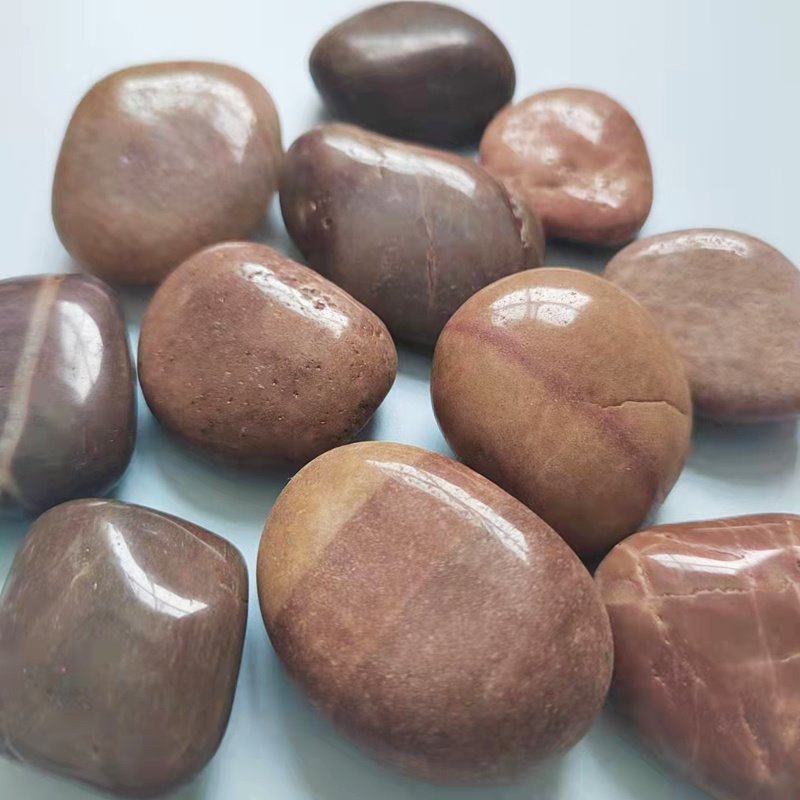 雨花石庭院原石五彩色园林装饰鱼缸花盆石头小石子红色鹅卵石 超辉供应