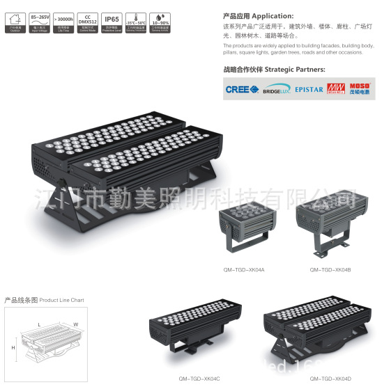 供应双头大功率LED144W投光灯/双层投射灯/双模组投射洗墙灯