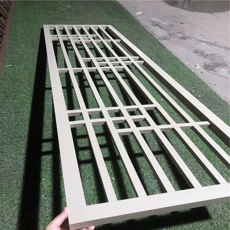 香槟金铝合金屏风 造型格栅屏风室内装饰 匠铝 铝屏风厂家直销