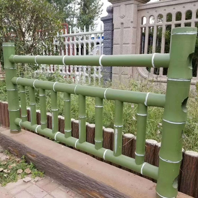 广东东莞水泥仿竹栏杆厂家 艺高景观仿木栏杆仿树皮护栏报价