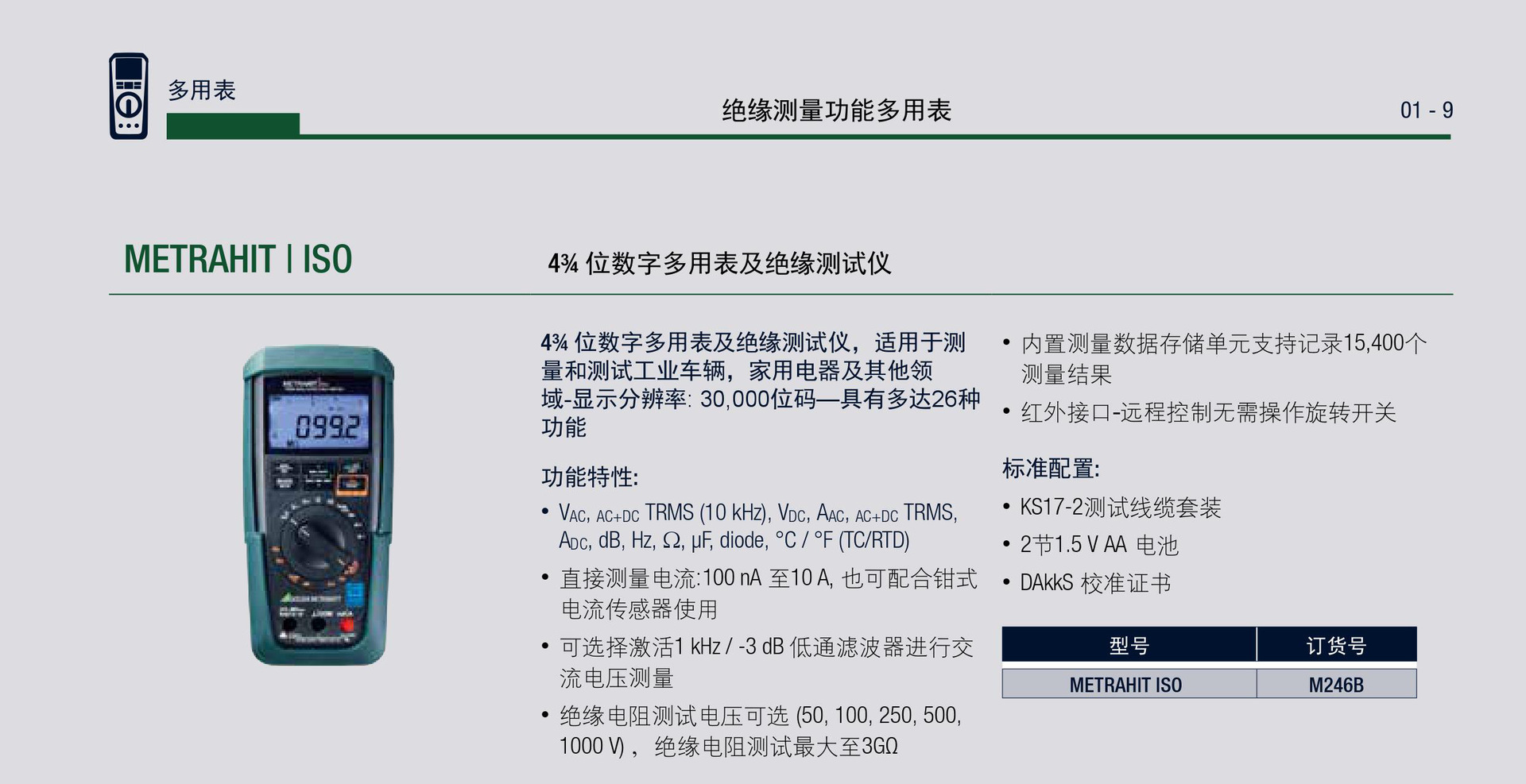 德国GMC数字万用表多用表电工万能表及绝缘测试仪METRAHITISO示例图1
