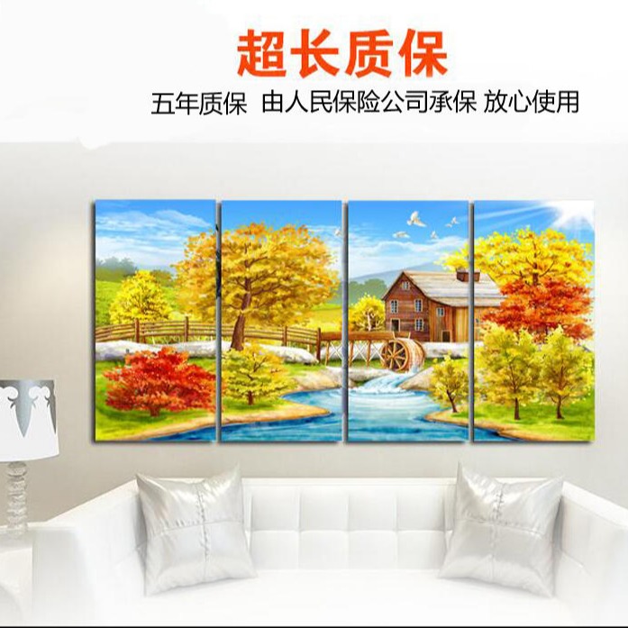 厂家直供 取暖壁画壁挂 有框碳纤维电暖画 即热式电暖画，手机远程遥控