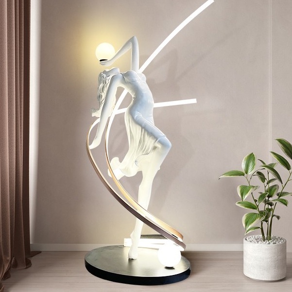 通轩灯饰 厂家批发 抽象雕塑落地灯 售楼处酒店大堂装饰 舞蹈女神 艺术个性摆件 会所 卖场 书房装饰摆件 舞蹈落地灯