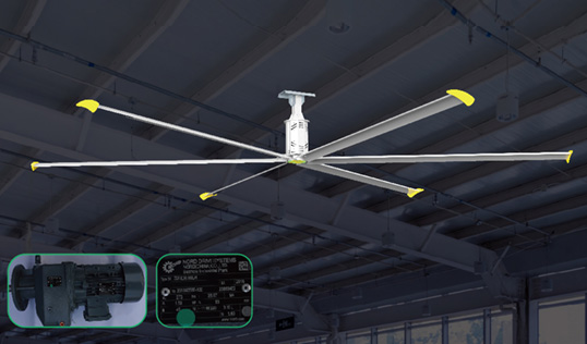 无锡 工业大风扇 炜宇7.3米 直流无刷大吊扇示例图1