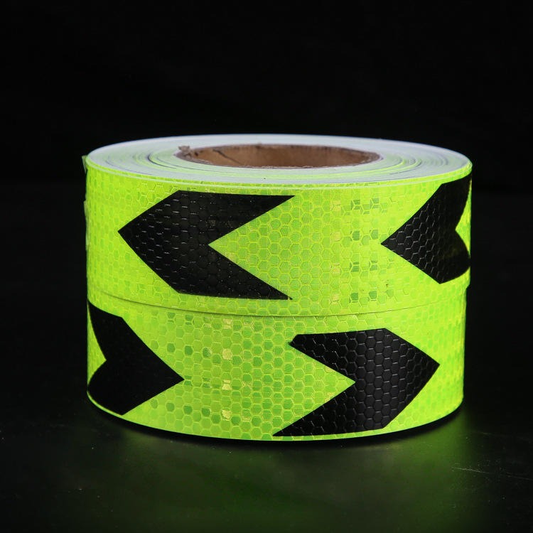 厂家定制货车反光膜警示反光条 定做生产黑绿晶格箭头汽车反光条